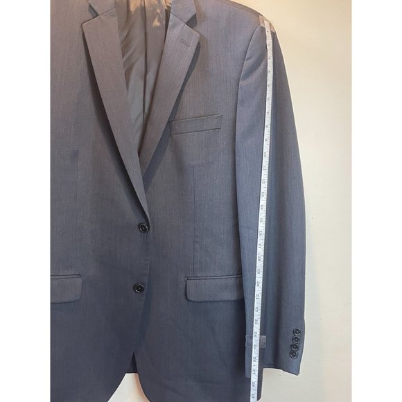 Dkny Mens Blazer Suit Jacket 100% Wool Single Breasted Long Sleeve Blue Size 46L - Picture 2 of 7